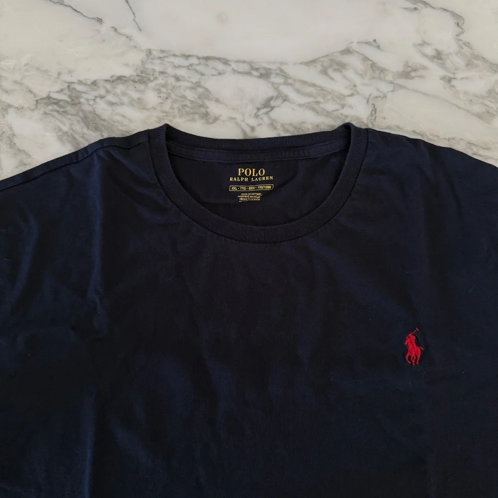 Polo Ralph Lauren‎ Cotton Men's Navy Blue Polo Short sleeve shirt, XXL